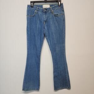 Paper Denim & Cloth womens Flare Jeans Size 25x31 Blue Low Waist Light Wash Y2K
